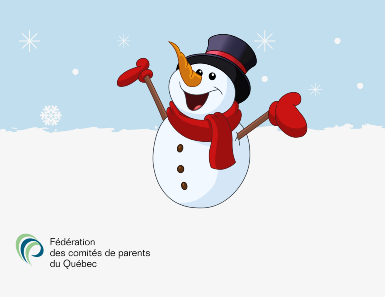 Un bonhomme de neige heureux